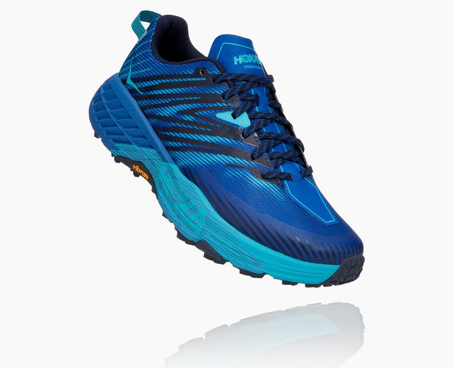 Trail Shoes Mens - Hoka One One Speedgoat 4 - Blue - BOYUHMC-47